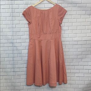 Eshakti Salmon Pink Polka Dot Dress Size L/12